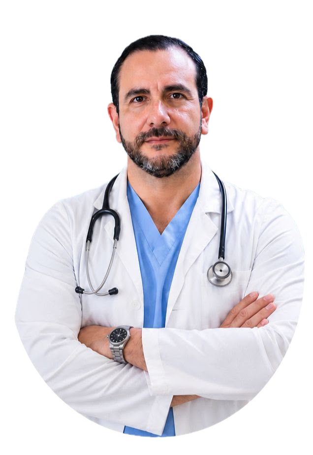 Médico especialista de Medical Point con bata blanca y estetoscopio